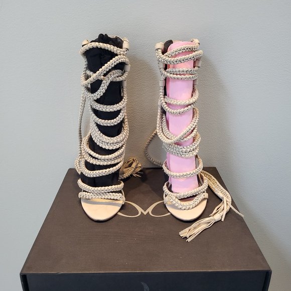 Monica Chiang leather lace-up Gladiator sandals "Imena II" - Picture 2 of 7